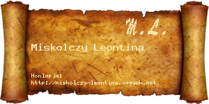 Miskolczy Leontina névjegykártya